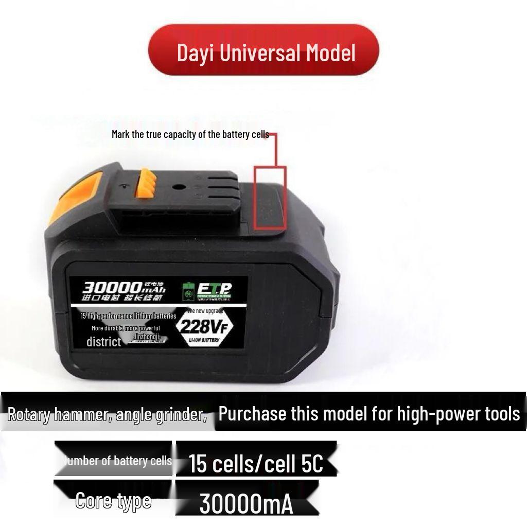 Large A3 48V-88V Electric Wrench and Angle Grinder with Universal Lithium Battery.