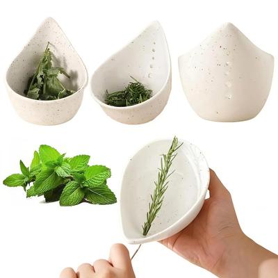 Resin Vanilla Stripper Bowl Root Removal 5 Holes Vegetables Stripping Tool Time-Saving Separating Leaves Tool Cooking Accessory