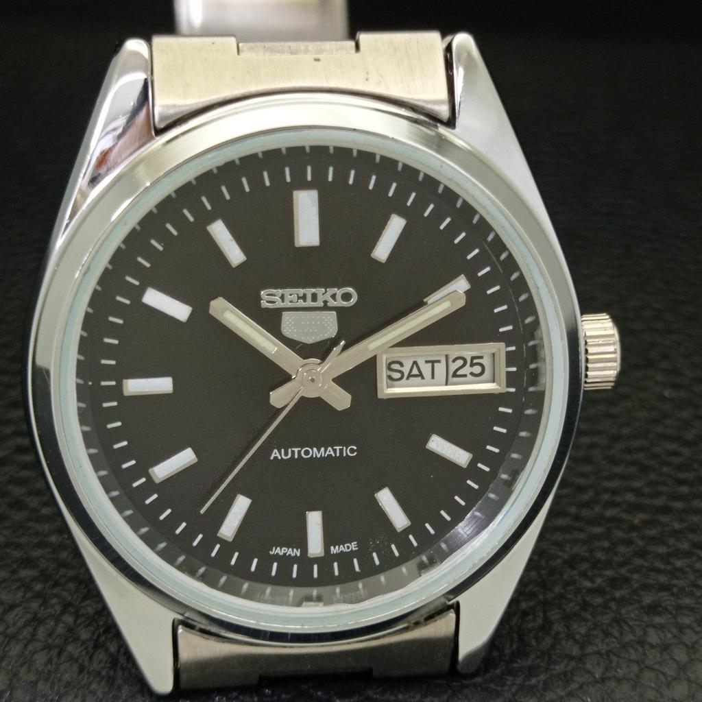JAPAN VINTAGE REFURBISHED SEIKO 5 AUTOMATIC MENS BLACK DIAL WATCH a440636-4 Sk-a440636