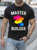 Master Builder Graphic Cotton for Building Block Lovers T-shirt