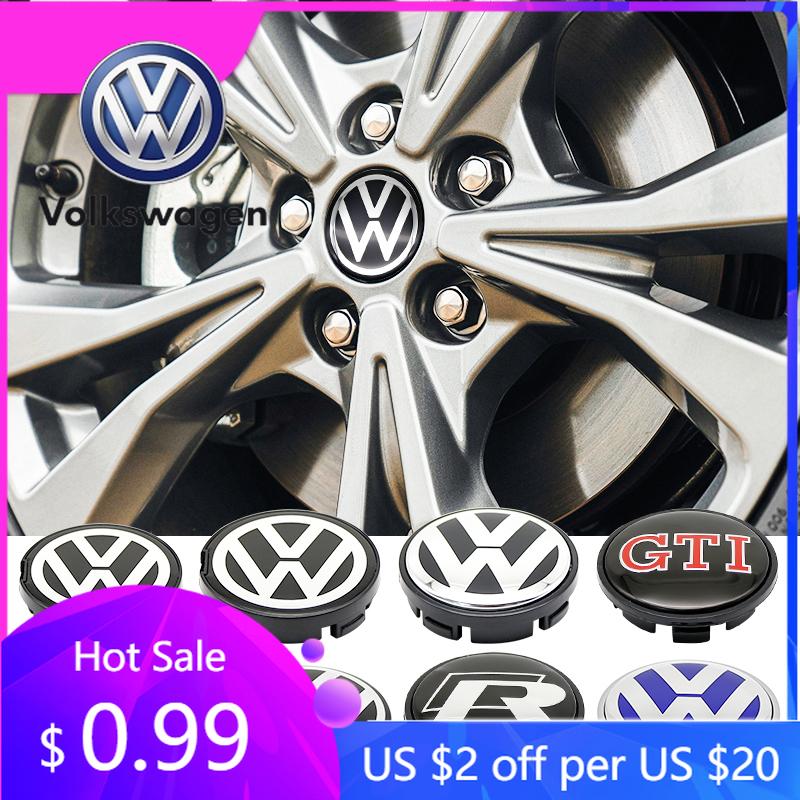 2026 Hot For Volkswagen VW 4pcs VW Wheel Center Hub Caps 56mm 65mm 66m 70mm 76mm Wheel Cover For VW Golf 4 5 6 7 Passat B5 B6 B7