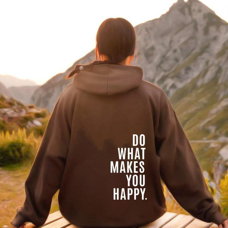 Womens Hooded Sweatshirt Streetwear Loose Fit Long Sleeve Printed Pullover Casual Top