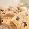2025 Winter Fleece-Lined Velvet Bed Set: Thick Double-Sided Sheet & Duvet Cover, Dorm/Solo 3-Piece