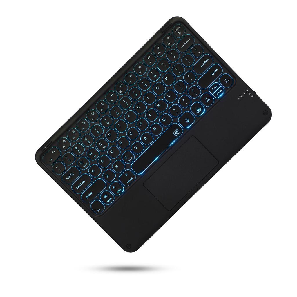 Round Cap Touch Backlit Bluetooth Keyboard & Protective Leather Case for Samsung Tab A9 PLUS S9 FE