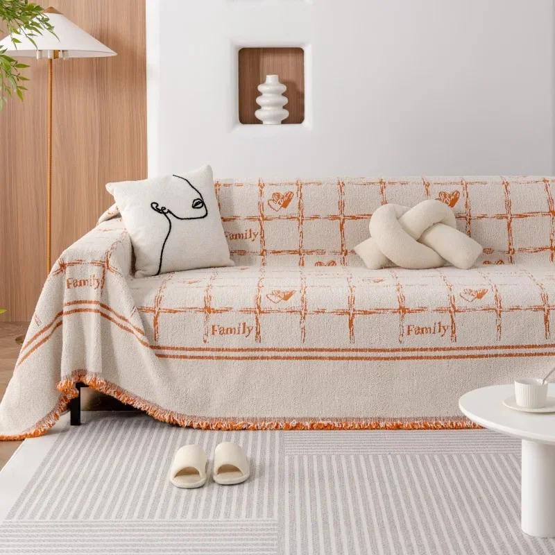 Sofa Cover Cloth Anti Cat Scratch Non Stick Towel Seat Cushion Plush All Season Universal Non Slip Blanket