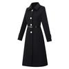 Teluoman Women's Winter Wool Blend Single-Breasted Work Coat