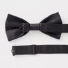 [Ojie] Bow Tie, 100% Silk, Solid Color, Formal, Wedding, Reception, Ceremonial Occasions, Party, Tuxedo, Black