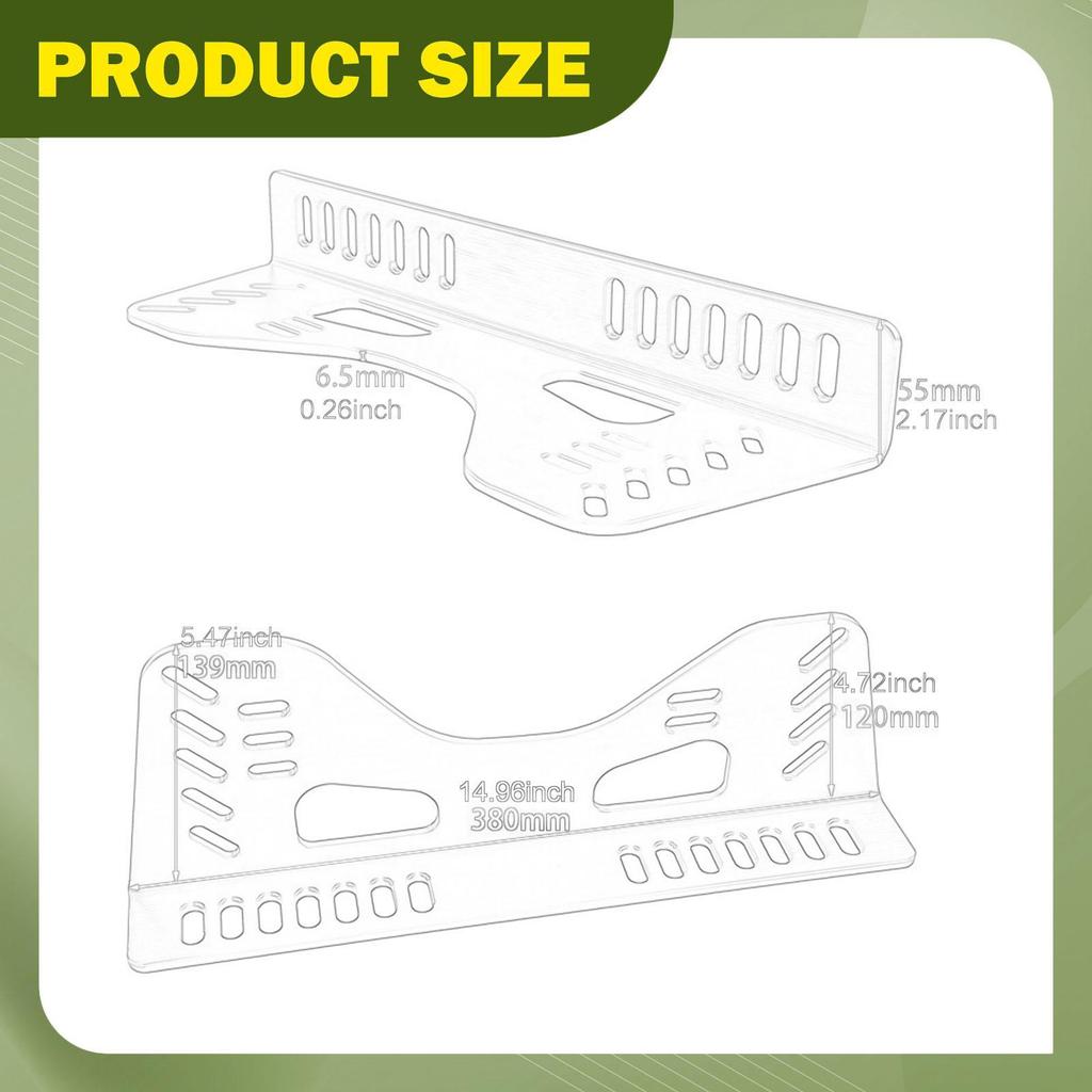 2 Pieces Race Seat Side Mount Brackets Easy to Install Heavy Duty Sturdy Aluminum Alloy Side Mounting Bracket Repair Parts