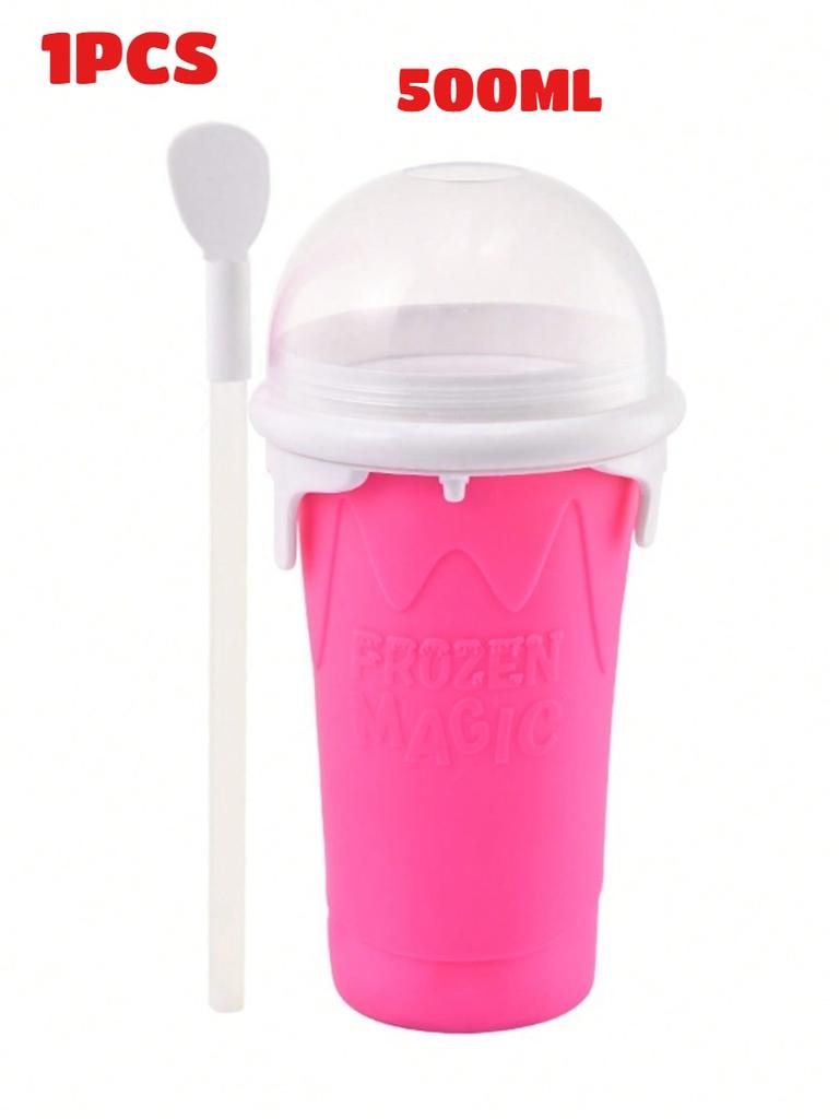 DIY Magic Slushy Maker Squeeze Cup, Portable Smoothie Squeeze Cup for Juices, Milk and Ice Cream Make, Double Layers Silica Cup