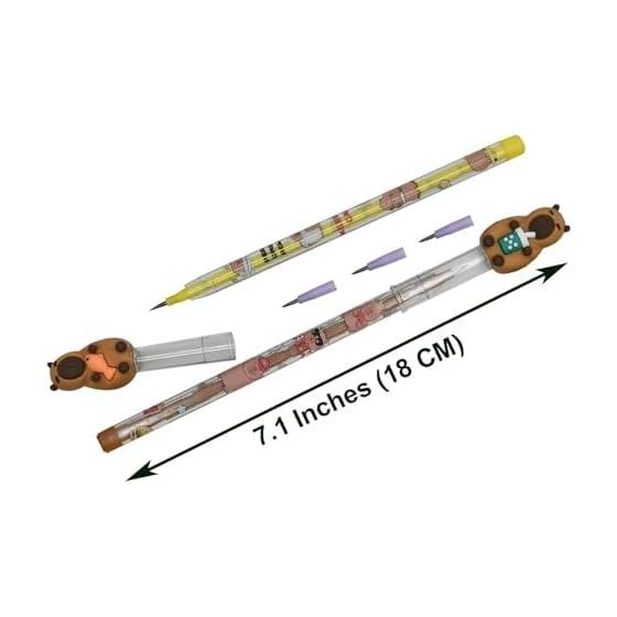 Maydahui 12 Pcs Mechanical Pencils, HB Lead, Stackable Cute Capybara Animal Design, Drawing, Writing, Sketching Pencils for Students, Kids, Boys,