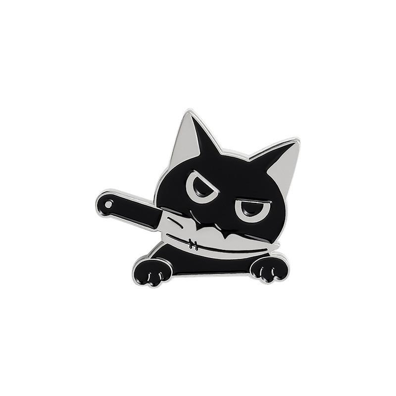 Brooch Playful Cat Unique Black Cat Design Charming Accessory Crafted From Alloy Durable