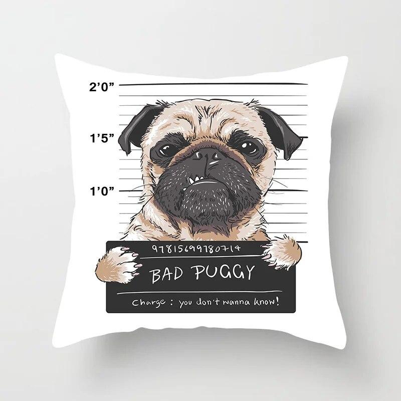 Geometric Cushion Cover Cute Dog Cat Pillowcase Sofa Living Room Home Decor Cartoon Animal