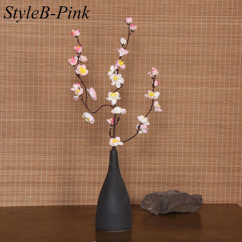 Simulation Silk Plum Artificial Flowers Plum Blossom Branch Fake Flower Plant Wedding Living Room Home Office Decoration