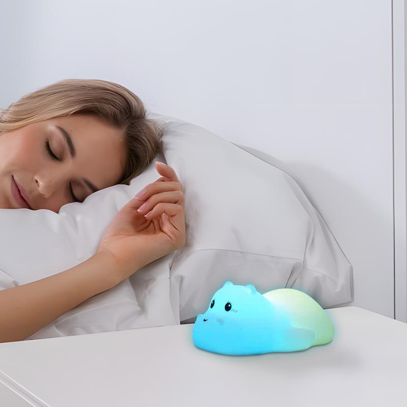 Night Light For Kids LED Hippo Light Silicone Cute Lamp Colorful Rechargeable Touch Lamp Toddler Night Light For Special United States
