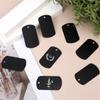 Trendy! 50 Pcs Metal Stamping Blanks Black for Stamping, Engraving Blanks Aluminum Stamping Blanks Keychain Blank Dog Tag