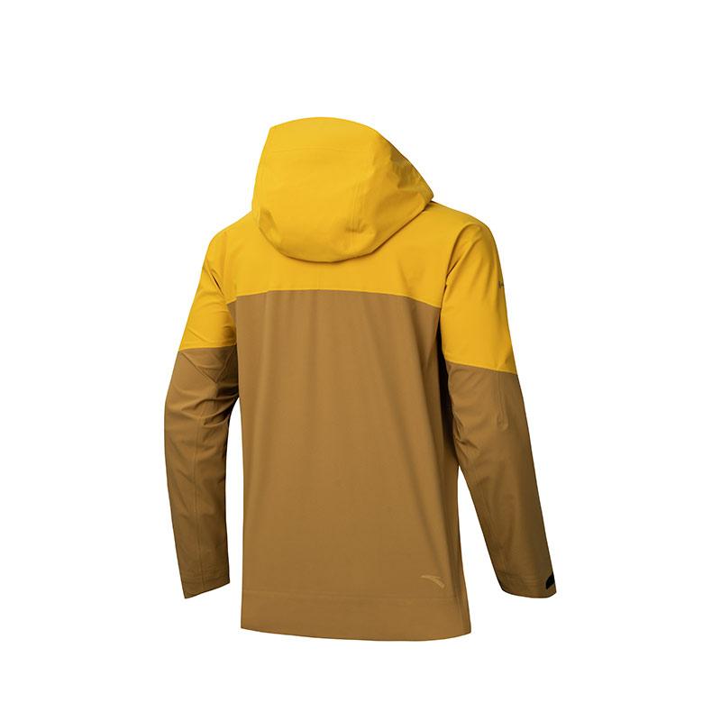Anta Water Shell Jacket Earth Shell 2.0 Hard Shell Waterproof Outdoor Hooded Jacket Men Jacket Yellow Brown 952437607-2