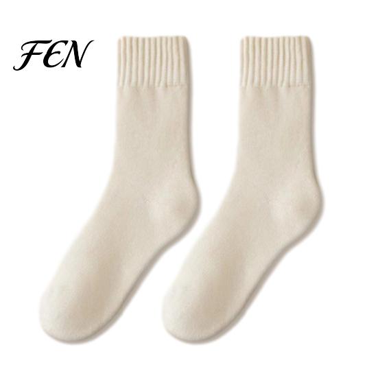 Warm Casual Socks for Home Use Women Thickened Winter Socks, Solid Color Mid Calf Thermal Fleece Lined Gifts Her Crew Cold Weather, Soft Hosiery Daily