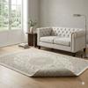 Decorative Rug - EDEN - 68 X 110 Cm - Viscose - Beige/Cream/Grey - Classic Style