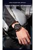 SANDA Men's Quartz Waterproof Watch with Calendar, Simple Design, Three Dials, Six Hands, and Steel Strap.