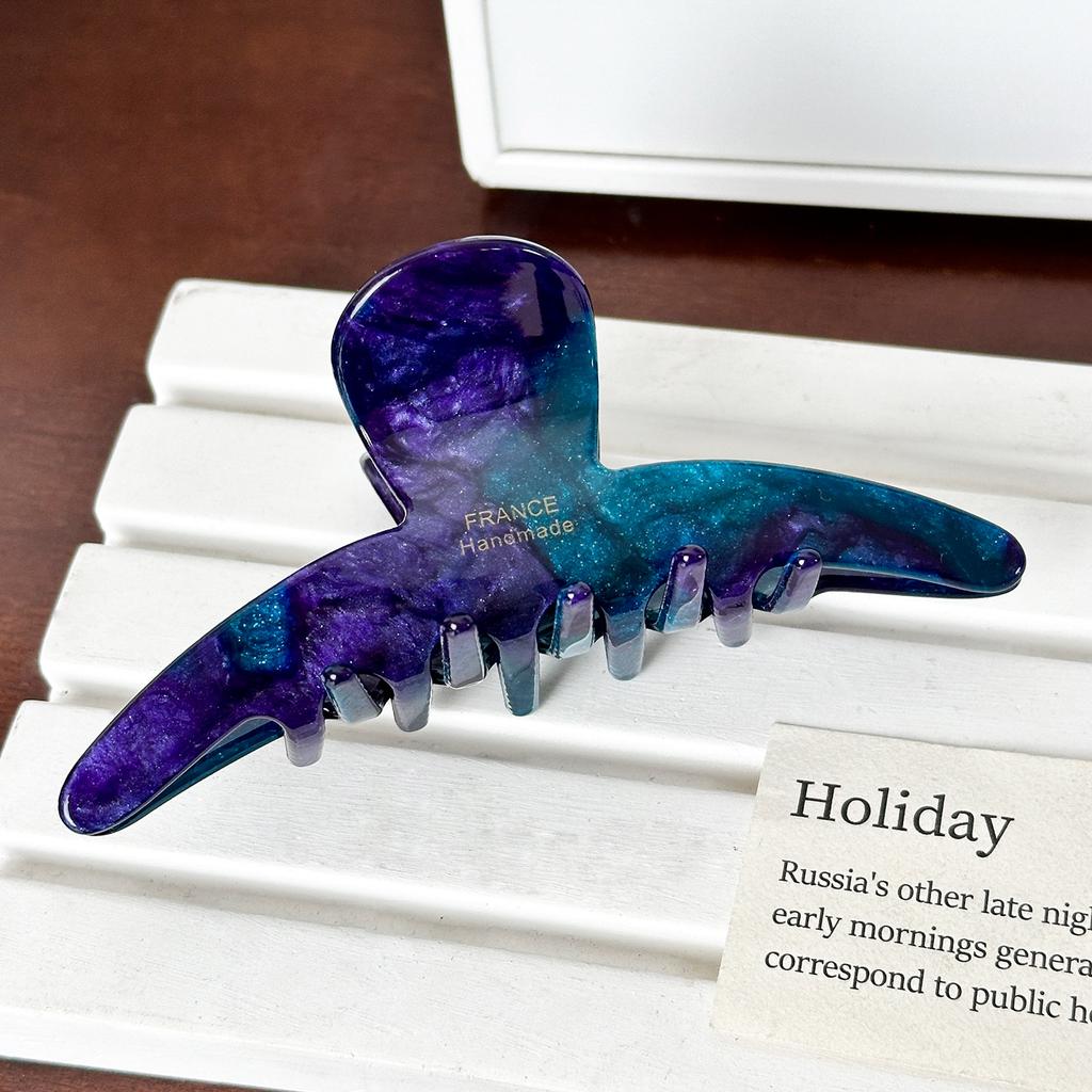 1pc Elegant Temperament, Grab Clip, High-end Feeling, FRANCE Gold Standard Large Shark Clip, Half Zip Clip, Hair Clip