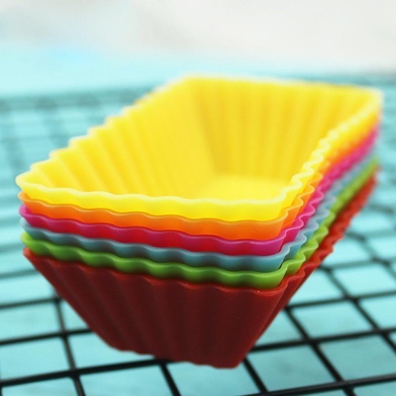10/20 PCS Silicone Cake Mold Rectangular Moulds Cup Jelly Chocolate Soap Mould Kitchen Suppily Color