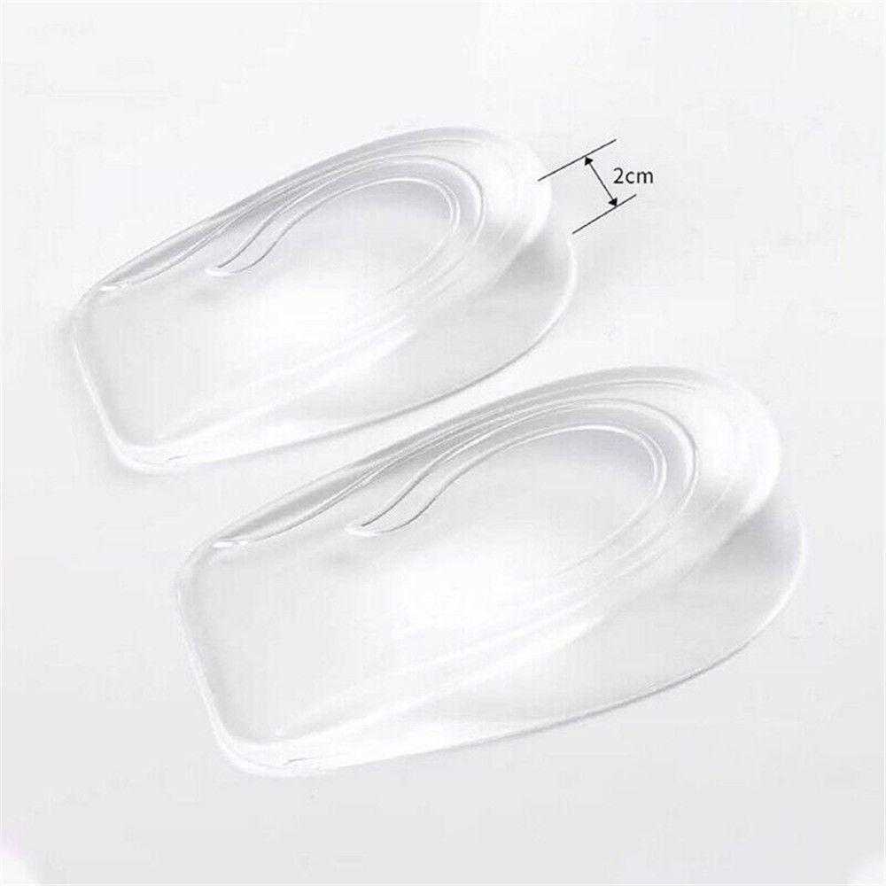 Pair 1~3cm Portable Invisible Soft Taller Height Increase Shoe Insoles Silicone Gel Heel Insert Pad