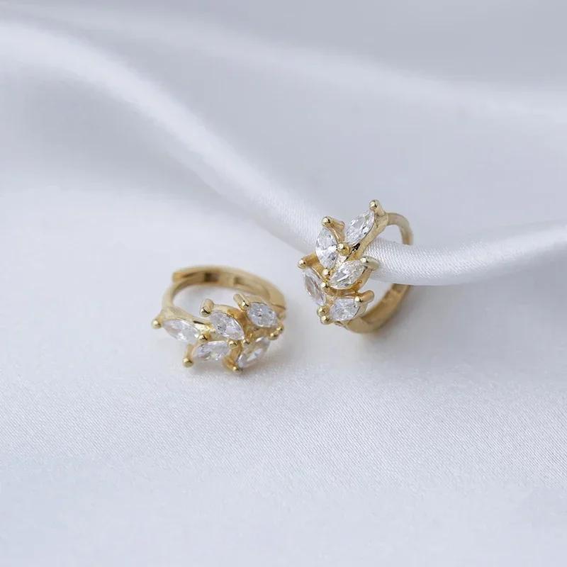 925 Silver Ear Needle White Zircon Butterfly/Water Drop Hoop Earrings Drop Earrings For Women Fashion Wedding Jewelry