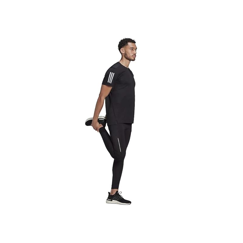 

[Adidas] беговая футболка с коротким рукавом, мужская, цвет черный/светоотражающий серебристый (H58591) Ж/М