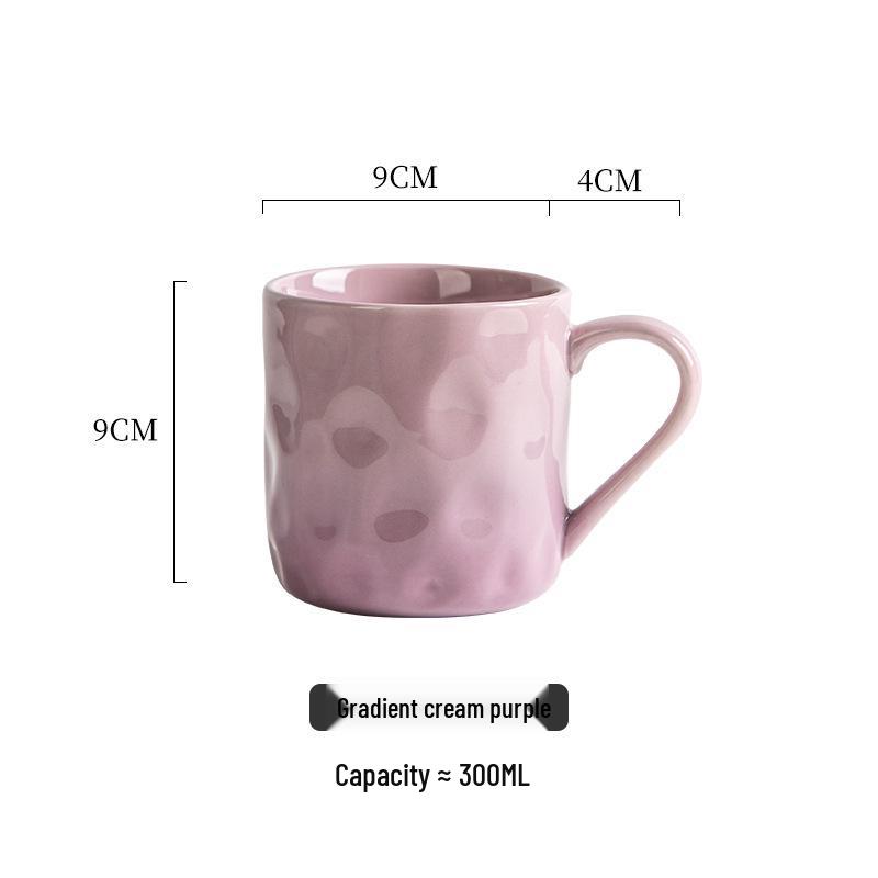 Gradient Ceramic Mug for Girls - Anti-Scald Underglaze Design, Perfect for Coffee or Breakfast