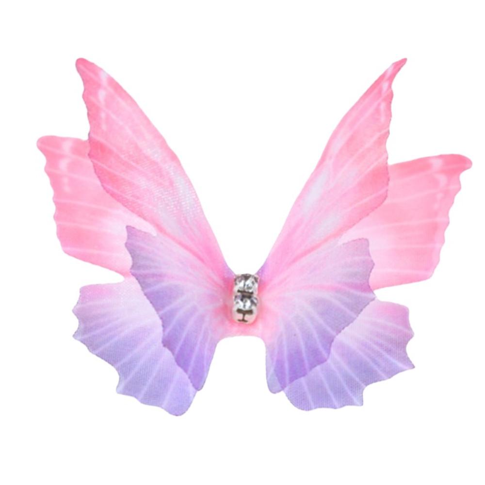 50pcs 5CM Organza Fabric Butterfly Appliques  For Hairband Nail Decoration