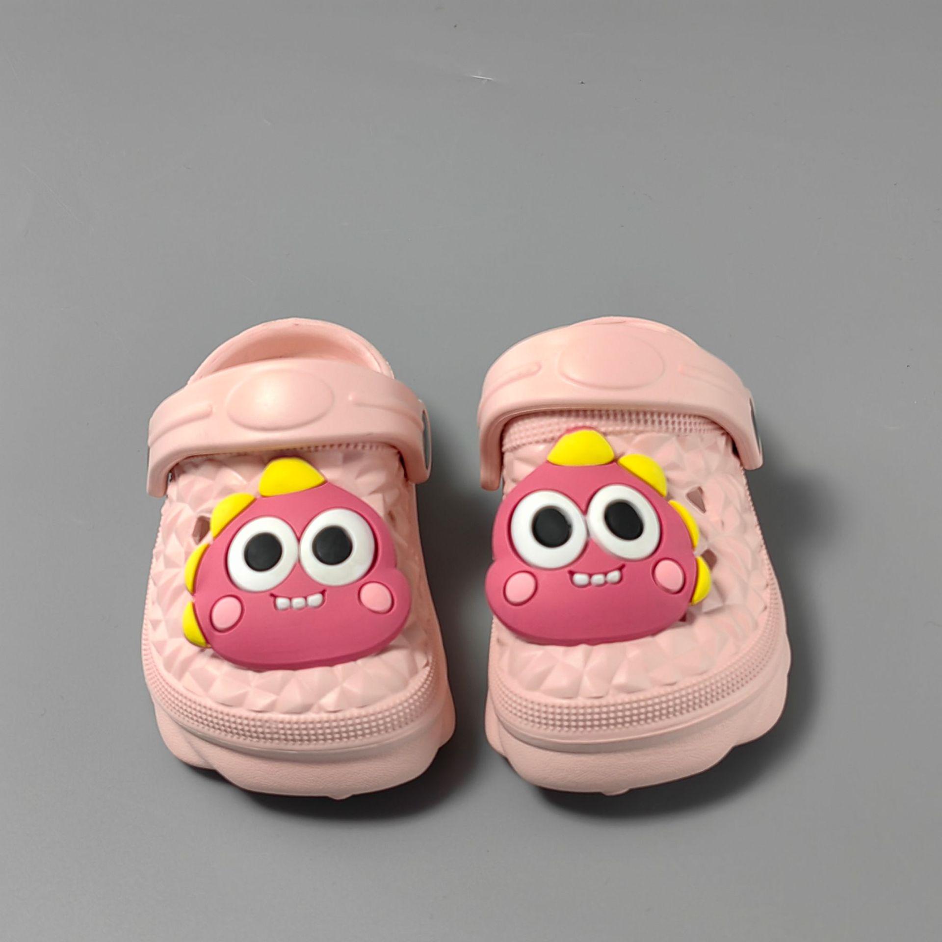 

2025 Fashionable Boys and Girls Summer Sandals - Comfortable, Solid Color, Durian Hole Shoes 20 рожевий