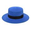 Summer Sun Protection Beach Flat-Brimmed Straw Hat Straw Woven Sunshade Hat Beach Wide-Brimmed Hat