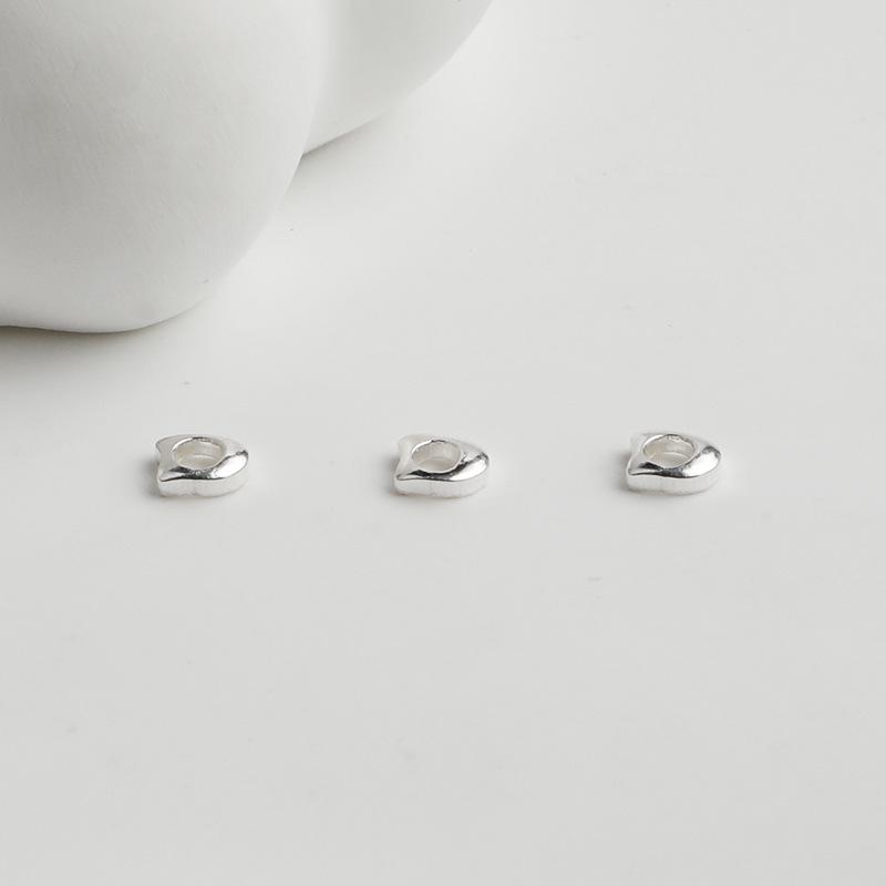 S925 Geometric Crushed Silver Beads for DIY Bracelets & Necklaces