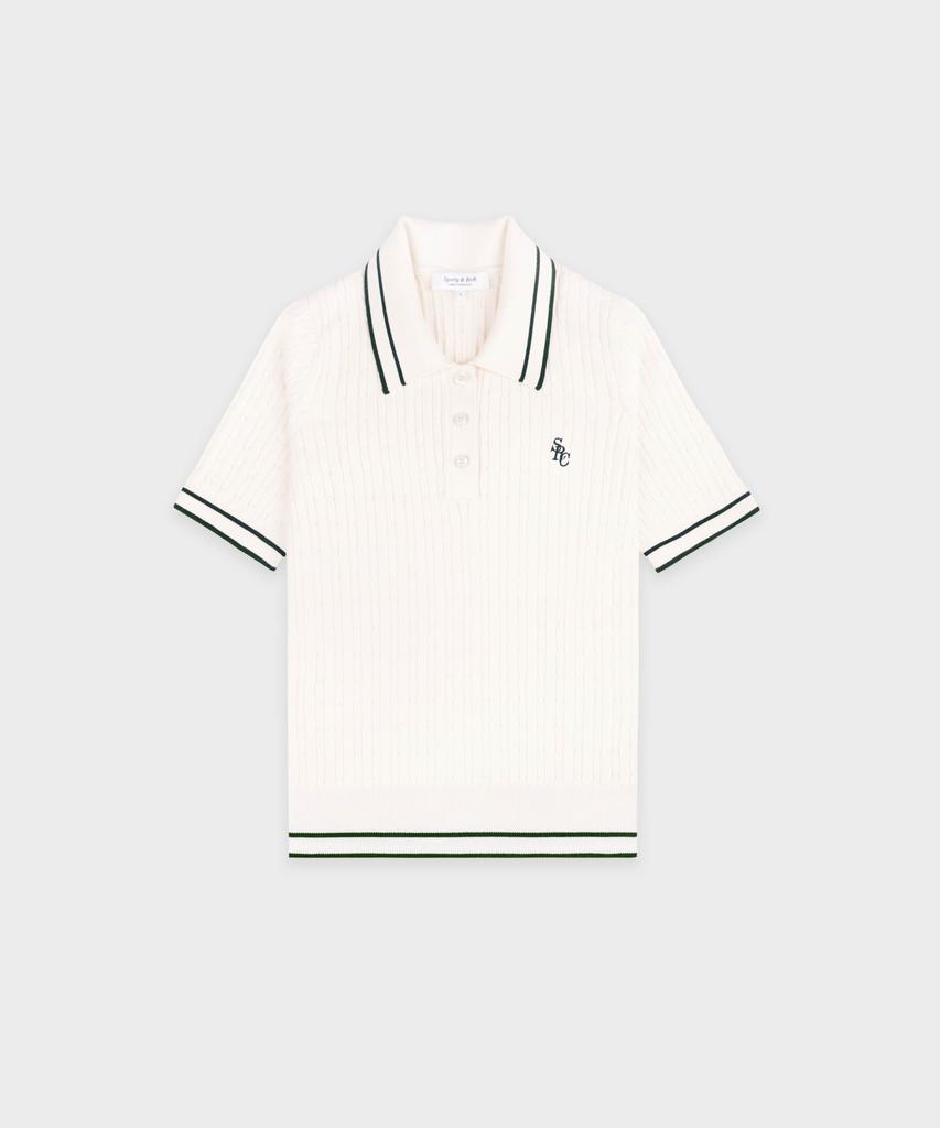 SPORTY&RICH Src Mini Cable Polo Shirt Cream R265Aw2003