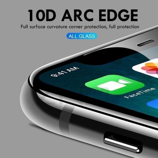 IPhone Xs/Xs Max/XR/X/6S/7 Plus/8 için Darbeye Dayanıklı 10D Temperli Cam Ekran Filmi