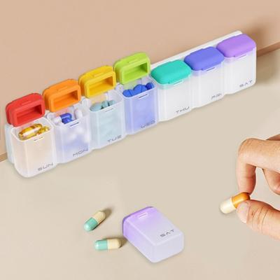 Wöchentlicher Pillenbox mit Magnet 7-Tage 1-mal täglich Erinnerung Medikamentenspender Tragbar