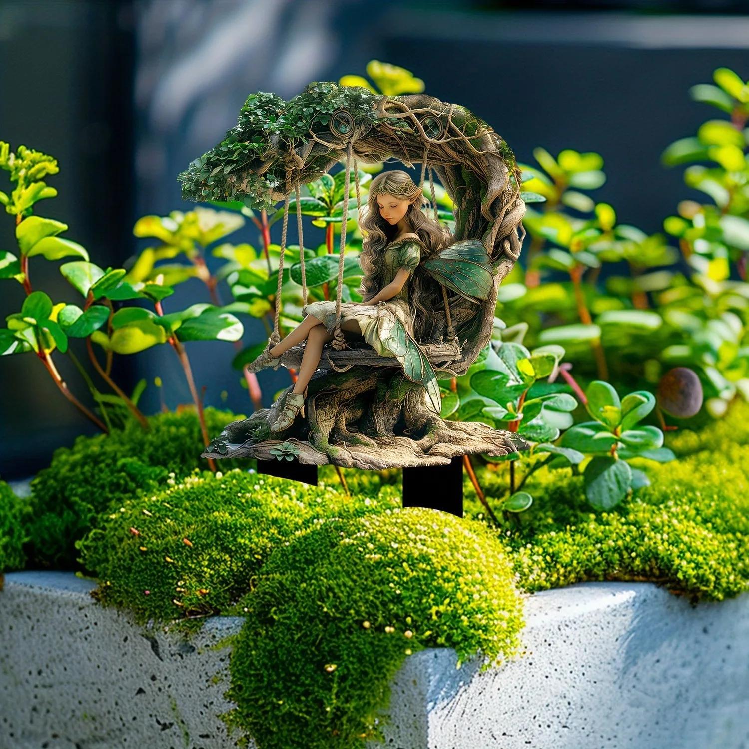 

2D Enchanted Forest of Garden Stakes Indoor and Outdoor Acrylic Potting and Patio Decoration Waterproof and Wearable