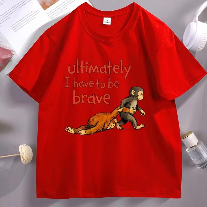 

Baby Monkey Holding Plush Toy Graphic T Shirts Unisex Women Team Punch Tshirt Casual Comfortable Round Neck Shortsleeved Top 4XL