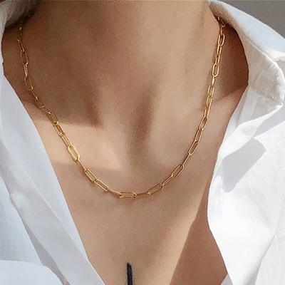 Chain On The Necklace Lobster Clasp Gold Necklaces Linked Circle Necklaces for Women Minimalist Choker Necklace Jewelry