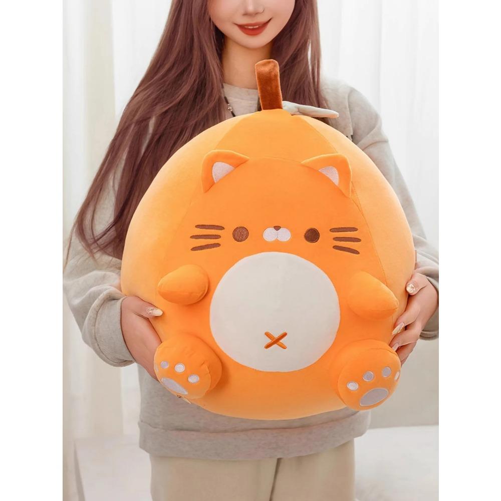 Chubby Orange Cat Doughnut Soft Toy Children s Gift Sleep Soothing Birthday Present Fruit Cat Pillow Cute Decorative Doll 23cm