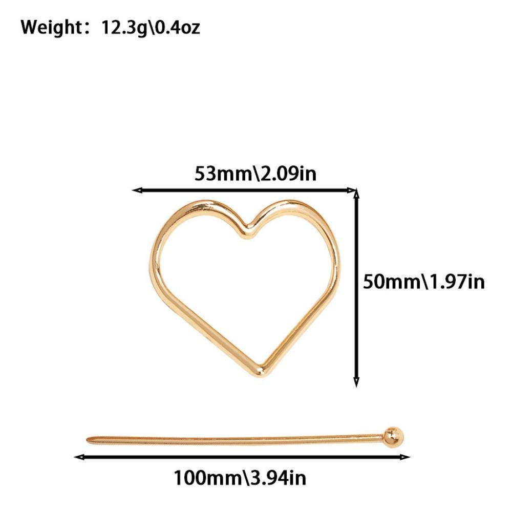 1pc Delicate Love Hairpin Minimalist and Fashionable Alloy Heart Shaped Arrow Hair Sticks for Better Hair Decoration