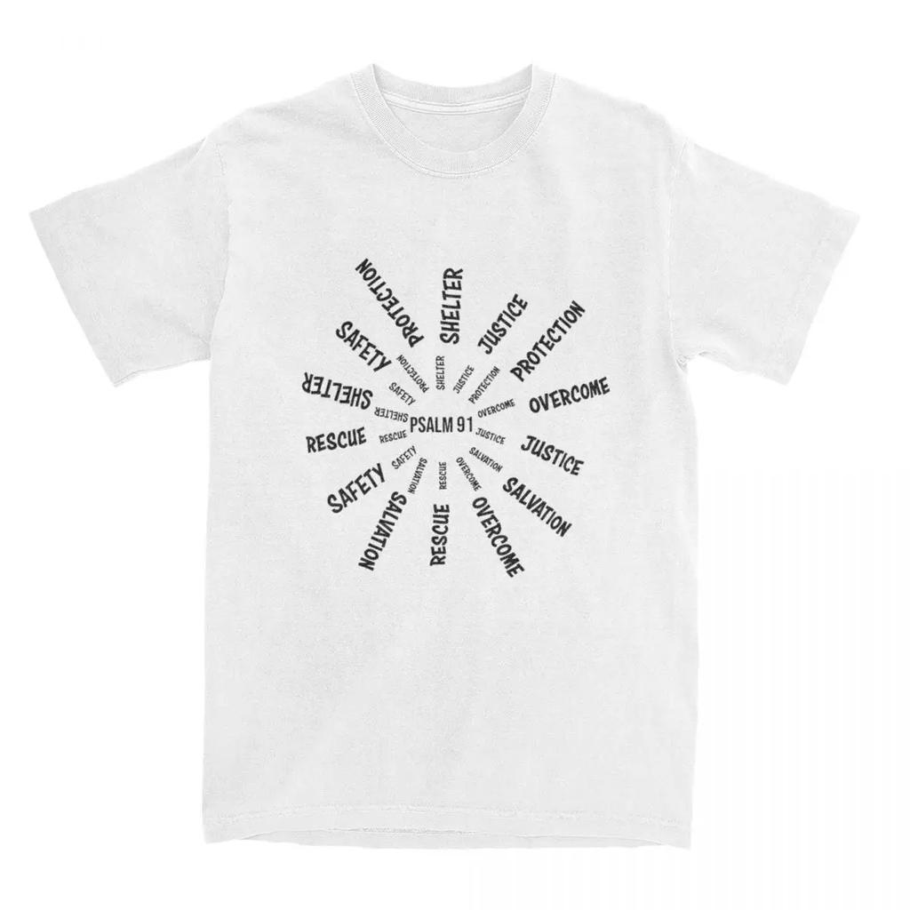 Psalm 91 Bible Verse  Shirt Apparel Men Women's  Creative Tees Short Sleeve Clothes Printed