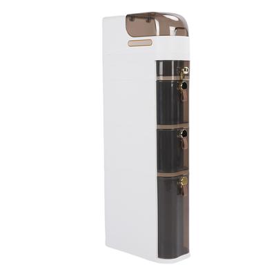 Meuble de Rangement de Salle de Bain PP PC Étroit Mince Organisateur Petit Meuble d'Angle avec 4 Roulettes pour Toilettes