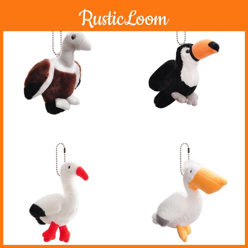 Animal Plush Toy Set With Swan Eagle Pelican Bird Decor For Kids Backpack Accessories