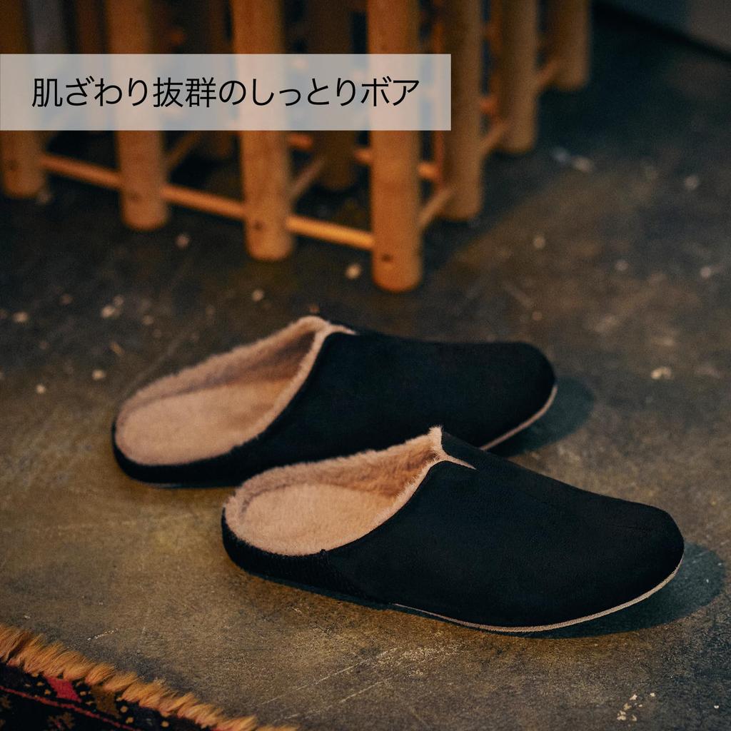 Frontier MOCO Moco Größe Warme Winter-Hausschuhe mit Boa-Futter für Männer und Indoor-Slipper für FR0032 room's Room's Beige, L, Frauen, Gäste,