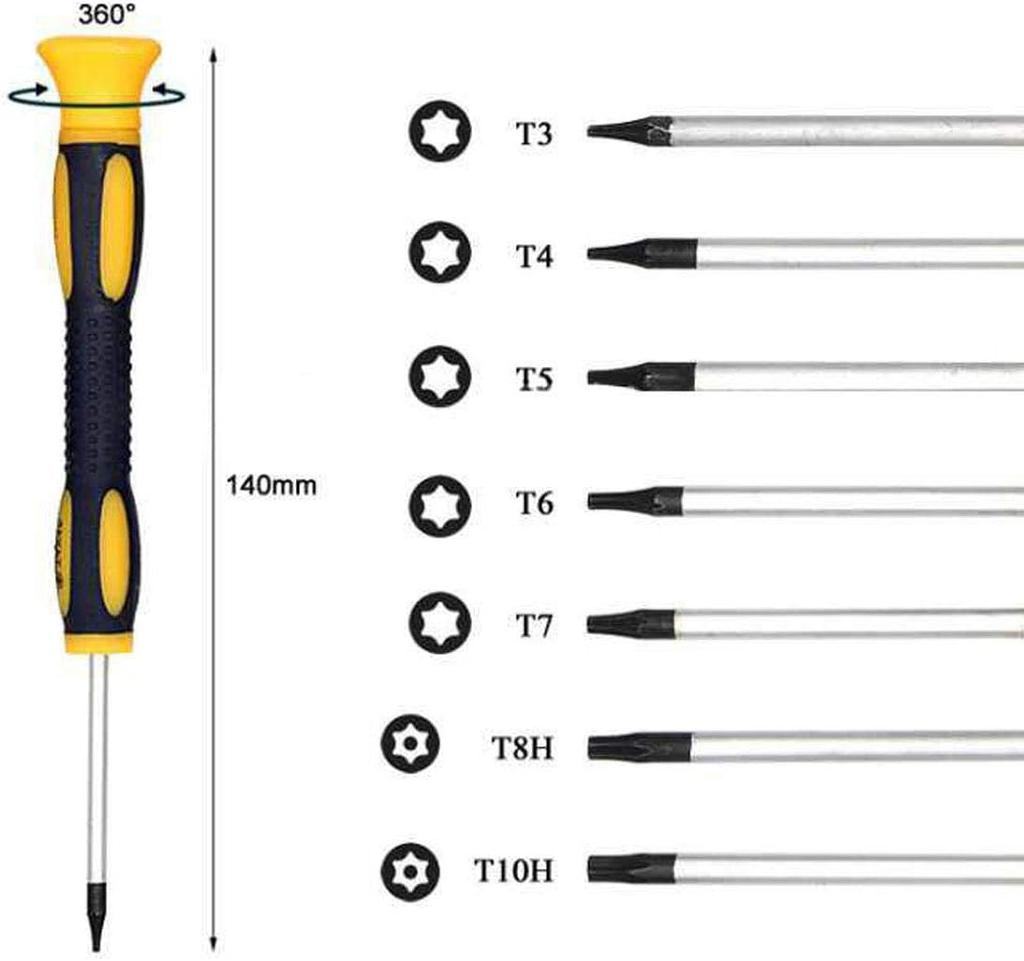 Narzedzia zestaw srubokretow wkretak torx t3 t4 t5 t6 t7 t8 t10 do naprawy
