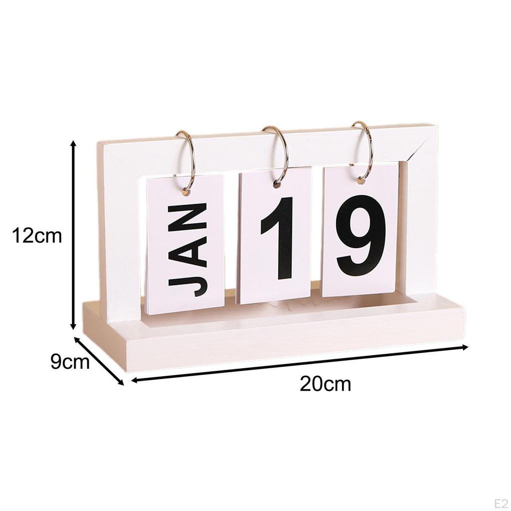 Calendar Decoration Birthday Gift Crafts Ornament Wood Sculpture for Office Cabinet Hallway Table