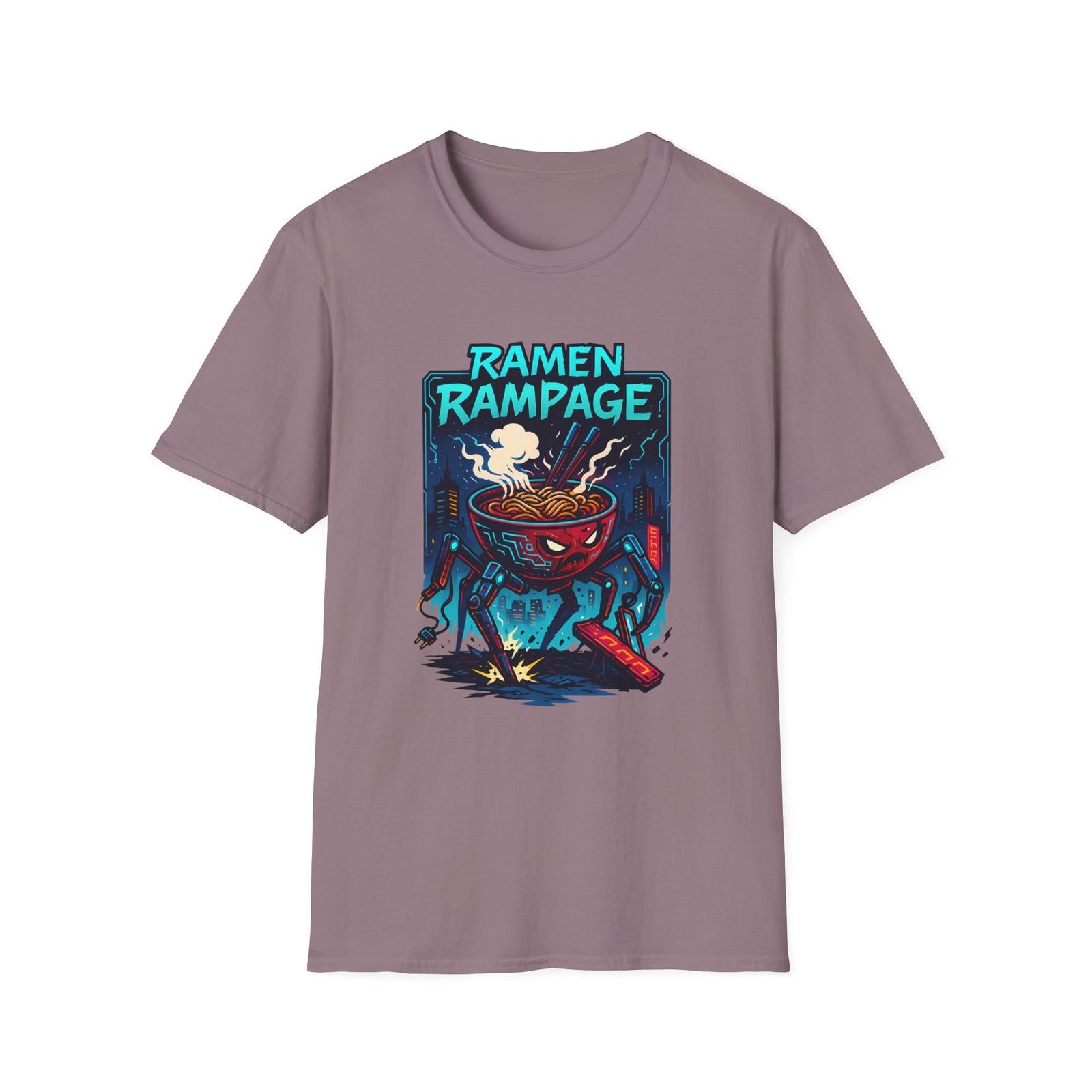 Unisex Softstyle T-Shirt Cyberpunk Ramen Spider Neon City Food S