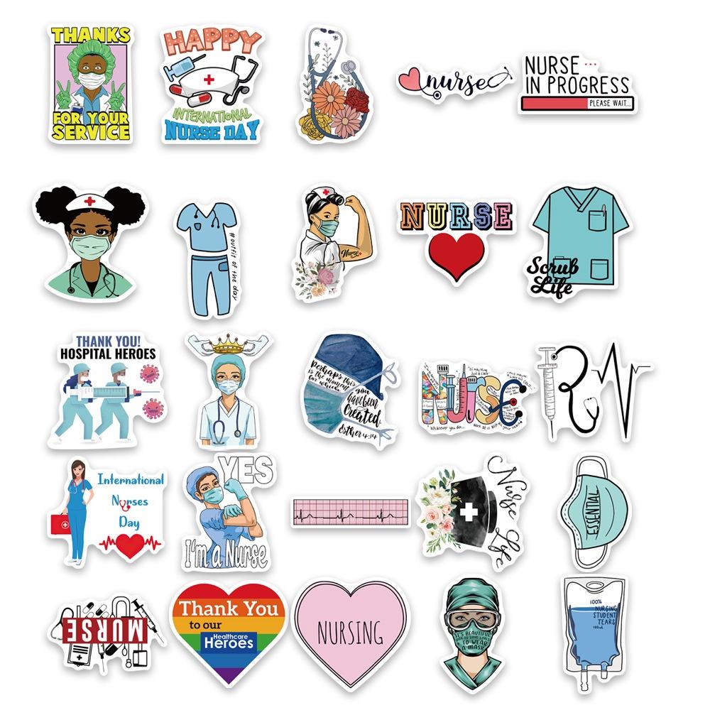 512 International Nurse Day Decorative Stickers For Phones Luggage Fridges And Water Bottles Pack Of 50