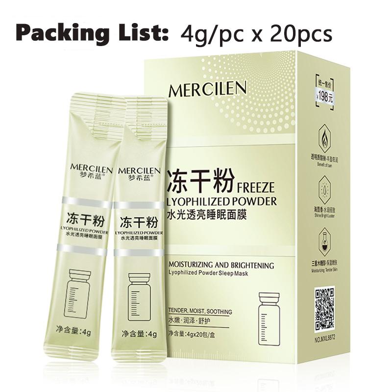 MERCILEN 20PCS Moisturizing Facial Mask Before Bedtime Whitening Skin Mask Repair Skin Improve Brightness